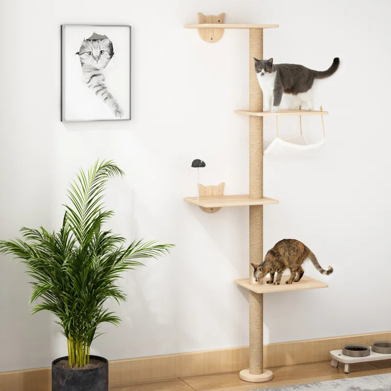 Damyanti Wall-Mounted Cat Tree Shelved 6 Pcs Climbing Center